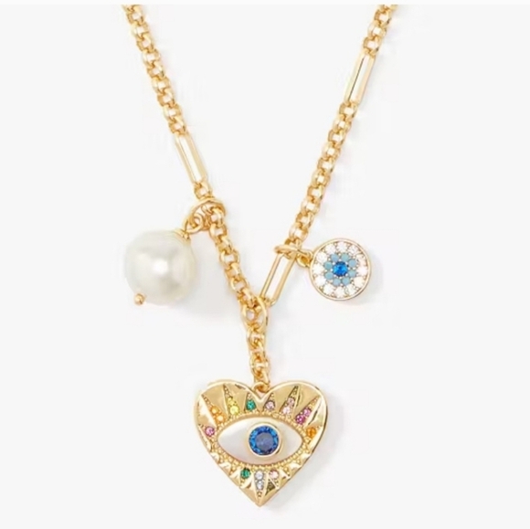 🔹️Kate Spade 🔹️Evil Eye All Seeing Cluster Pendant [$128 Msrp] - Picture 1 of 6